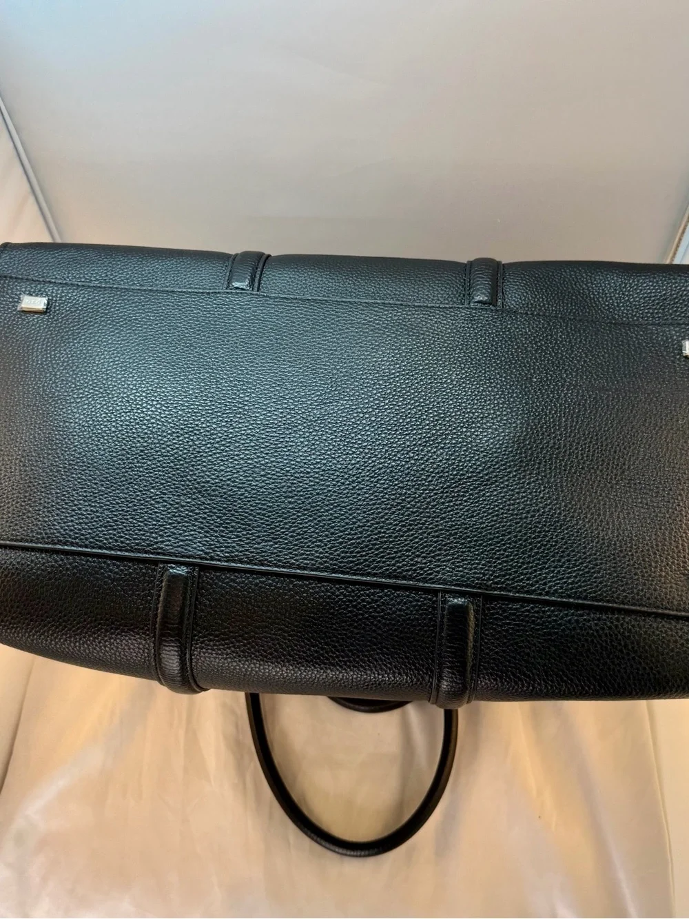 LaFudge Viral Minimalist Ora Boston Cowhide Leather Structure Bag - Picture 6 of 7